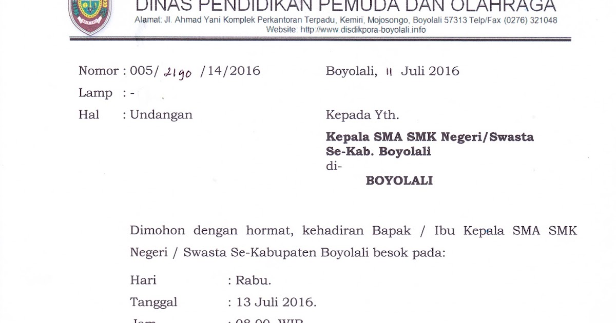 Contoh Surat Undangan Rapat Anggota Koperasi - Kumpulan Surat Penting