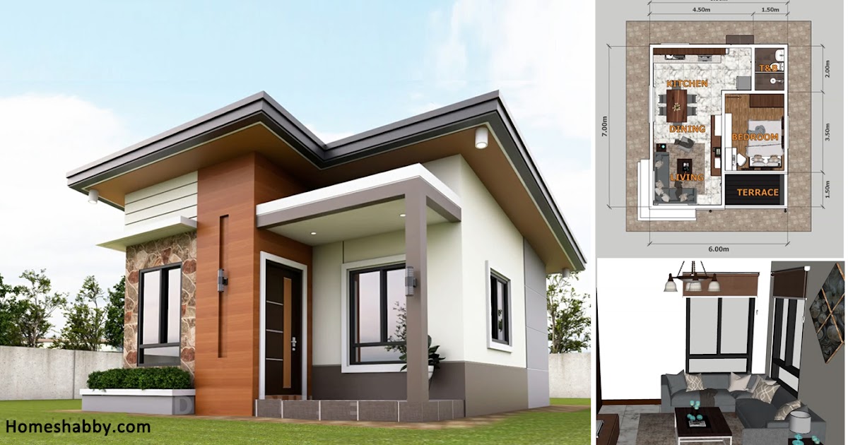 Desain dan Denah Rumah Minimalis Ukuran 6 x 7 M dengan 