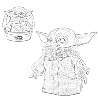 Baby Yoda of The Mandalorian plush toys coloring.filminspector.com