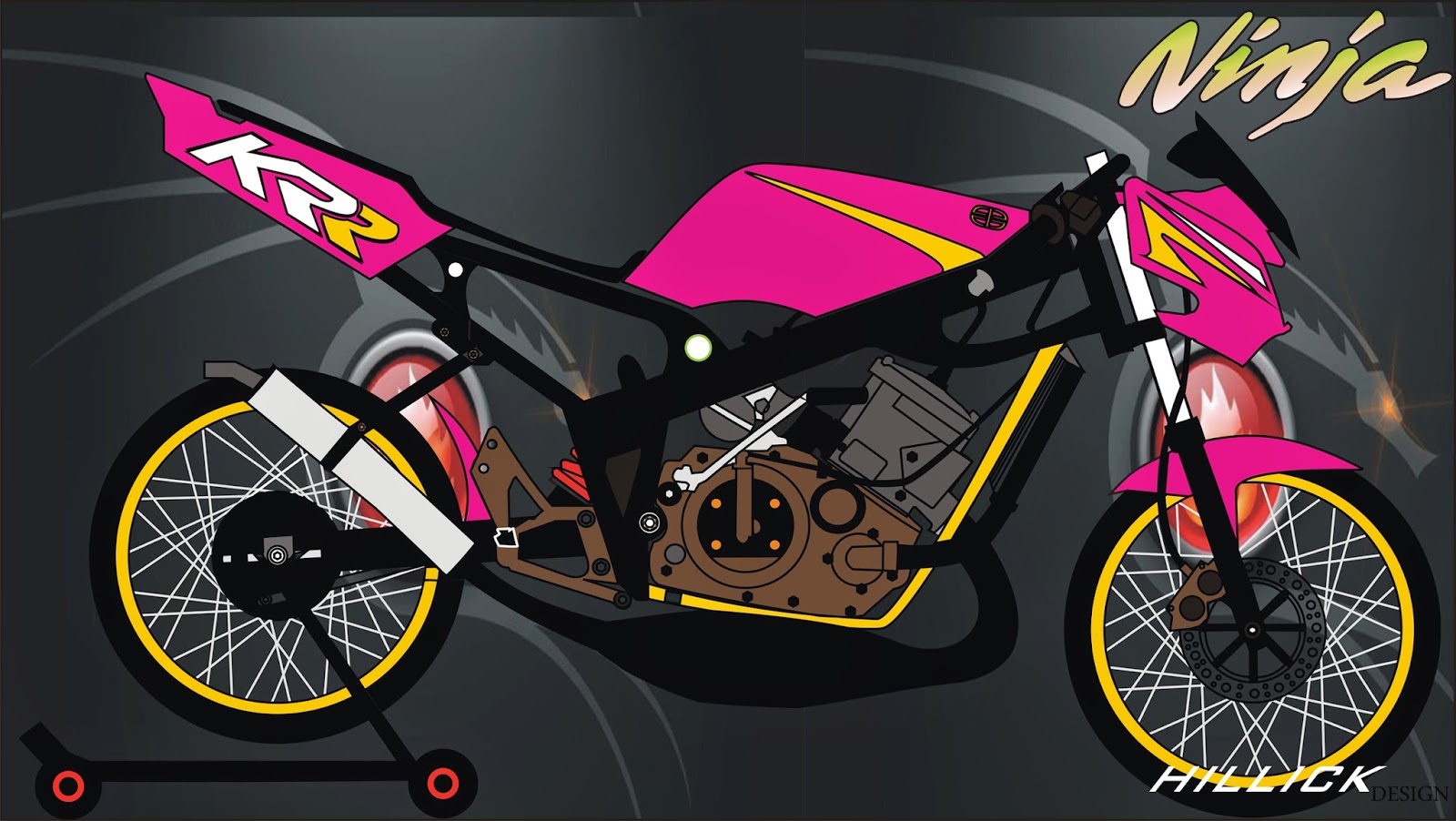 57+ Gambar Lukisan Motor Drag