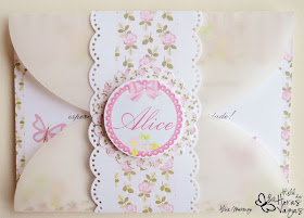 convite provençal floral jardim encantado menina aniversário 1 aninho bebê flores papel vegetal envelope