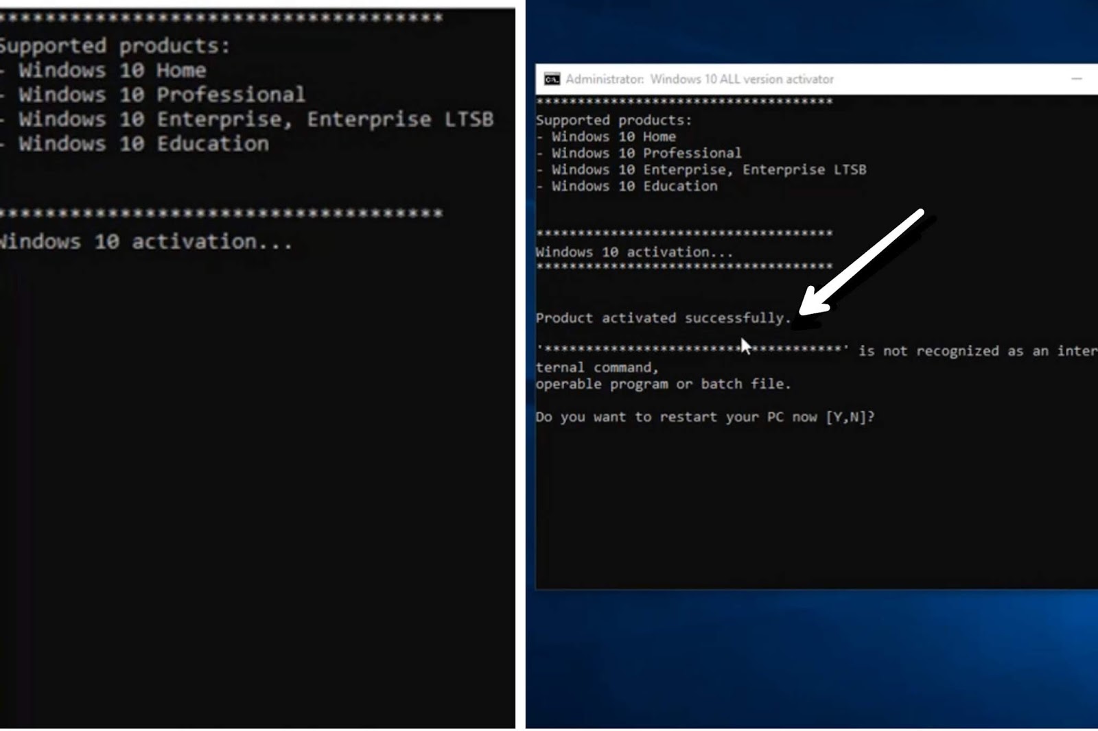 how to activate windows 10 pro with cmd without key