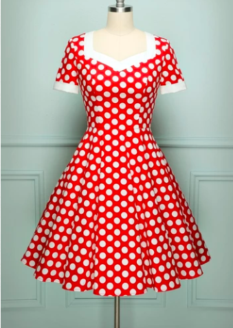 Red polka dot dress