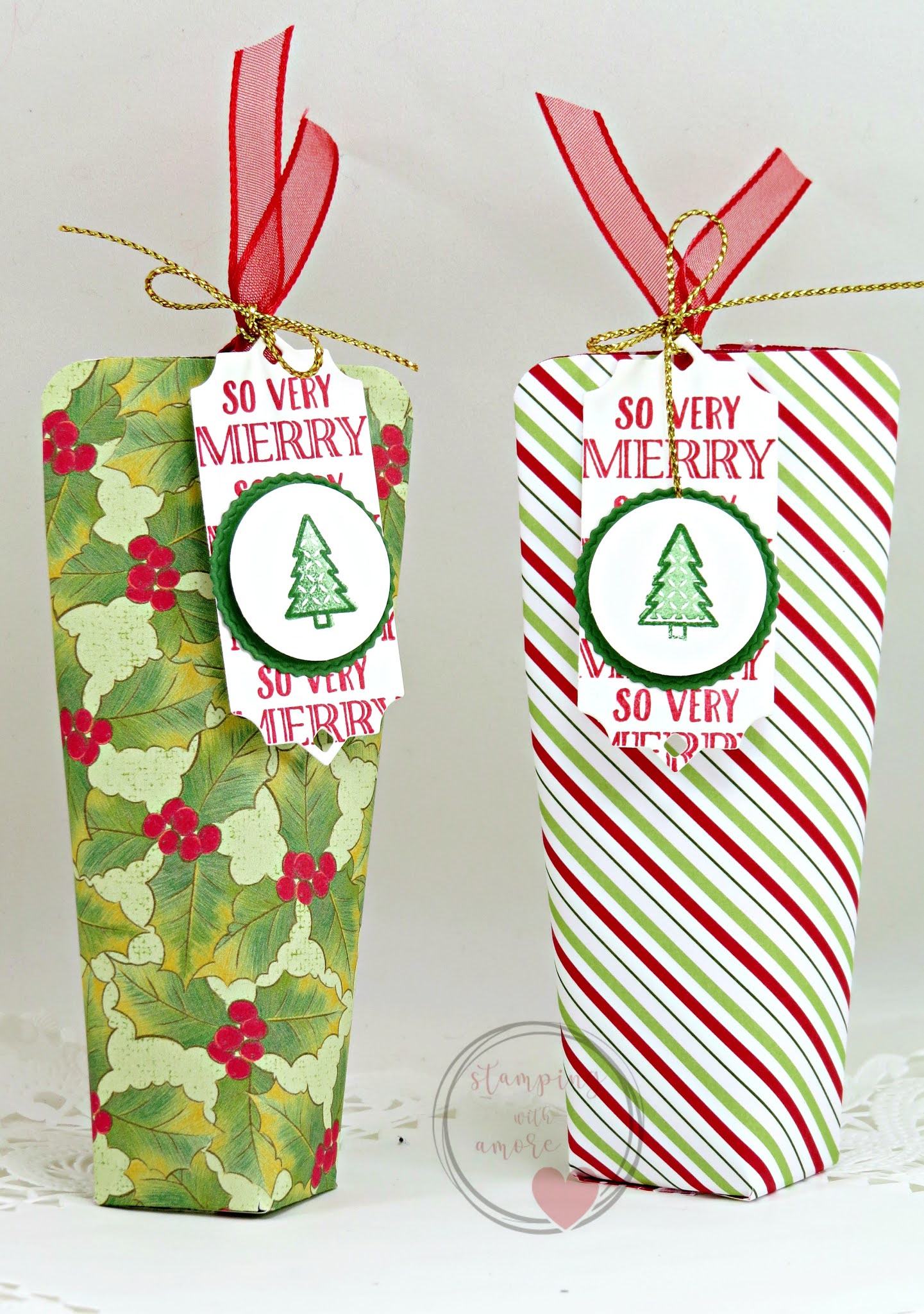 Stampingwithamore CHRISTMAS TREAT HOLDER THE EASY WAY
