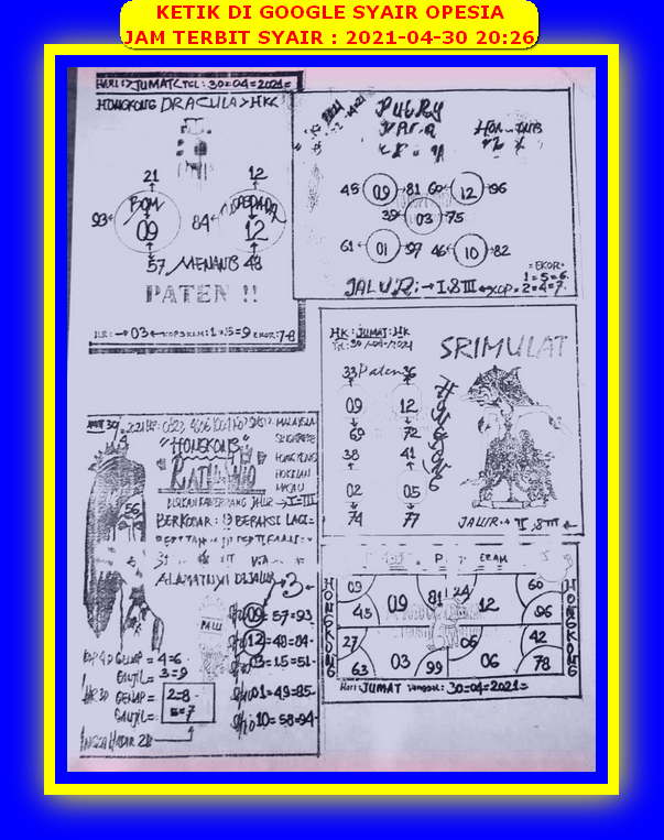 Angka Paten Hk Rumus Kepala Ekor Hk 2d Hk 8 Januari 2021 Hk Malam Ini