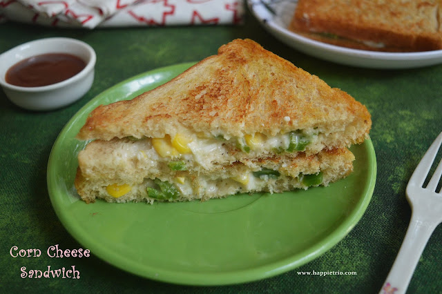 Sweet Corn Cheese Sandwich Recipe | Corn Cheese Sandwich Recipe