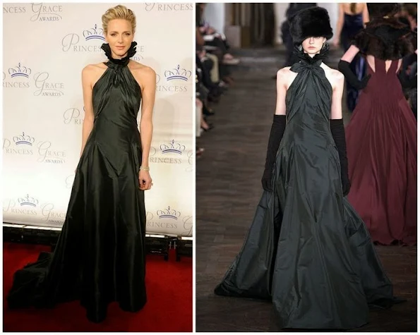 Princess Charlene of Monaco wore Ralph Lauren gown from Fall 2013. Princess Charlene fashion and style