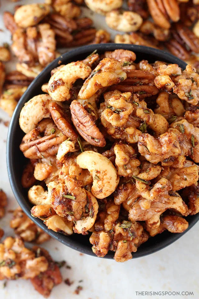 Addicting Rosemary Spiced Nuts (Easy & Healthy Snack Recipe)