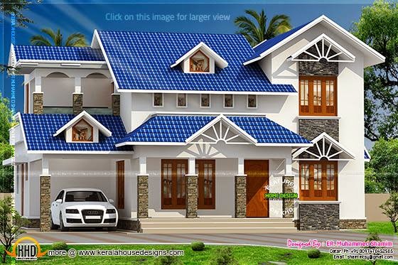 Blue color roof house