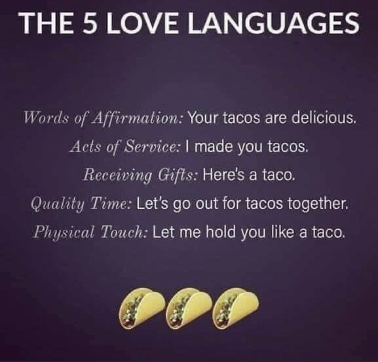 5 love languages for men meme
