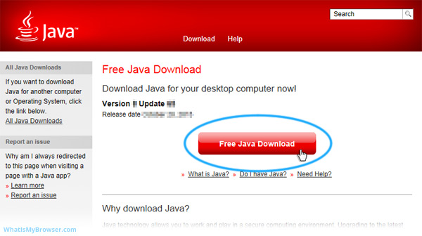 Java download website page