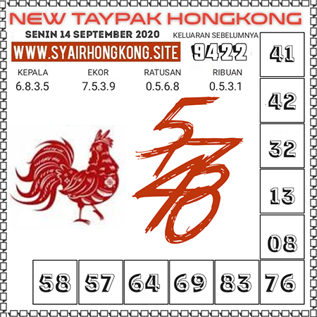 New Taypak Hongkong Senin 14 September 2020