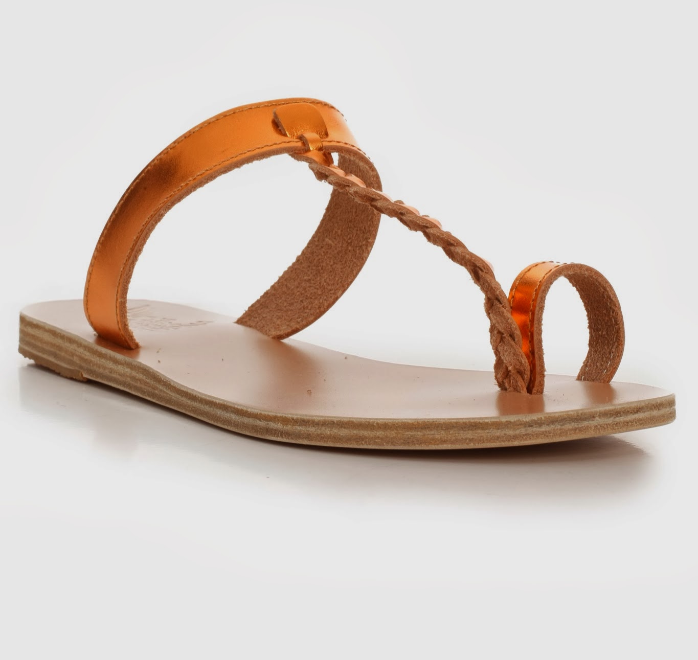 rose gold toe loop sandals