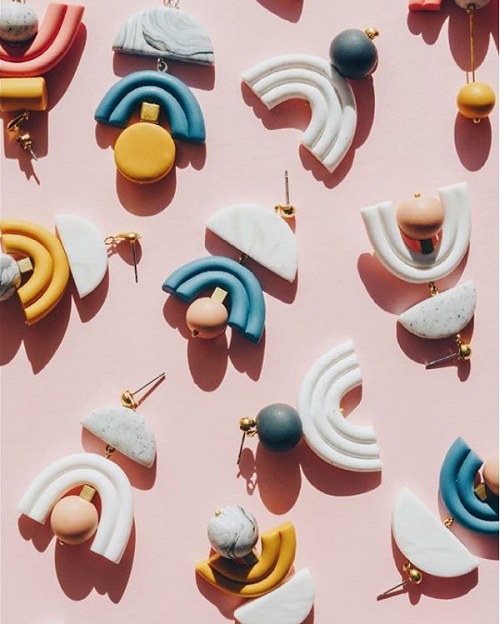 Minimalist Polymer Clay Jewelry by Studio Iebis / The Beading Gem