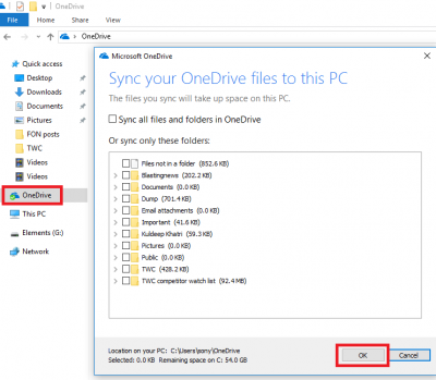 Problèmes de synchronisation OneDrive