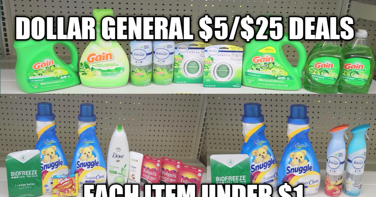 DOLLAR GENERAL 5/25 DEALS EACH ITEMS UNDER 1