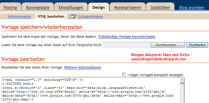 Blogspot Blogger Blog sichern - Backup