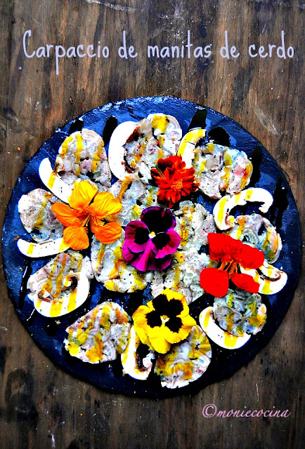 Carpaccio de manitas de cerdo - Monie cocina