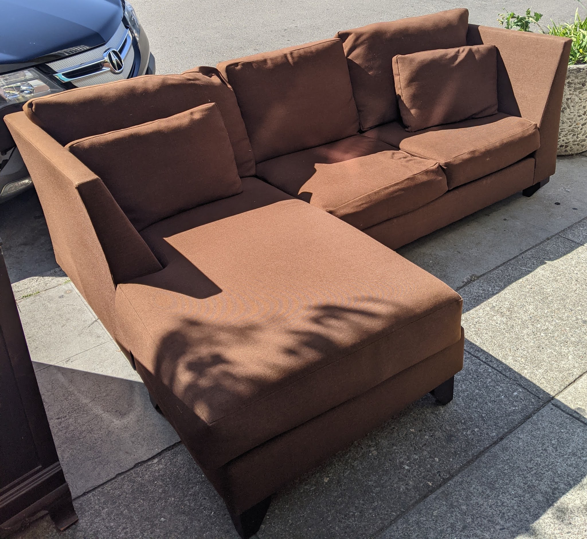 UHURU FURNITURE & COLLECTIBLES SOLD 105190 Brown Sofa with Chaise 8