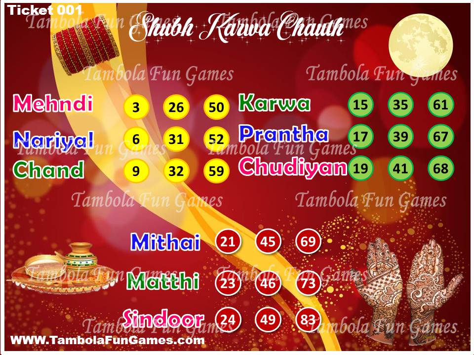 Funny Karva chauth Theme Tambola Game (Karwa Chauth Tambola)