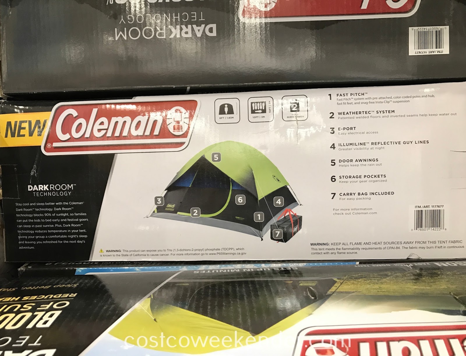 Coleman 6person Fast Pitch Dark Room Dome Tent Costco Weekender