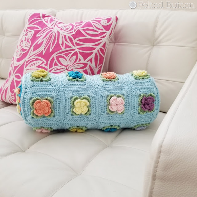 Primrose Pillow crochet pattern by Susan Carlson of Felted Button