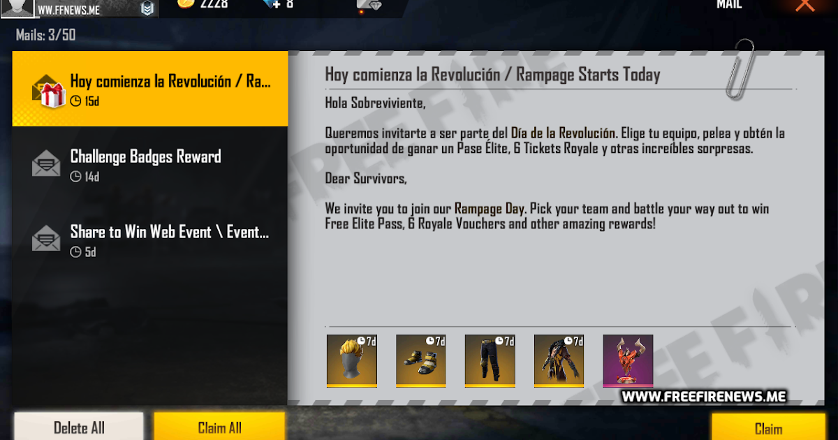 Rampage Battle Starts Today Claim Rewards Form Game Mail