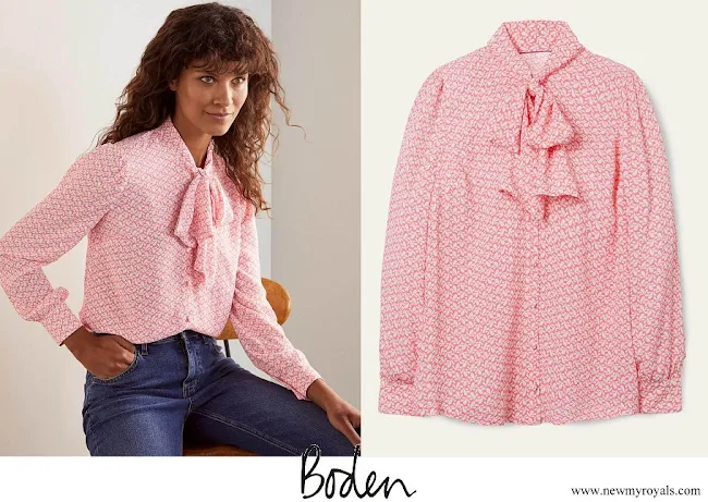 Kate Middleton wore Boden Dora Tie Neck Blouse