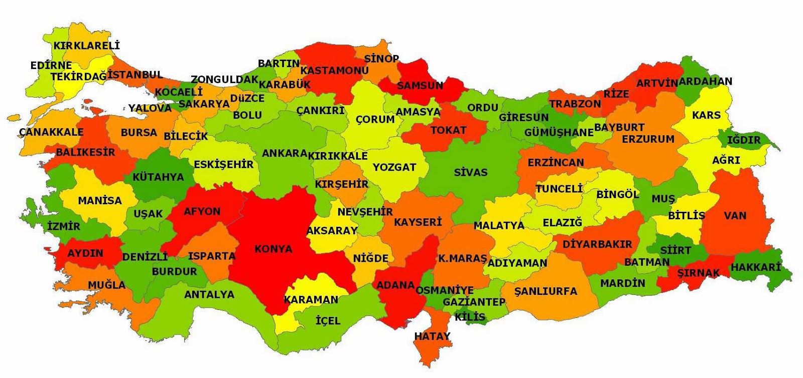 Türkiye Şehir Bilgileri - dersteknik.com