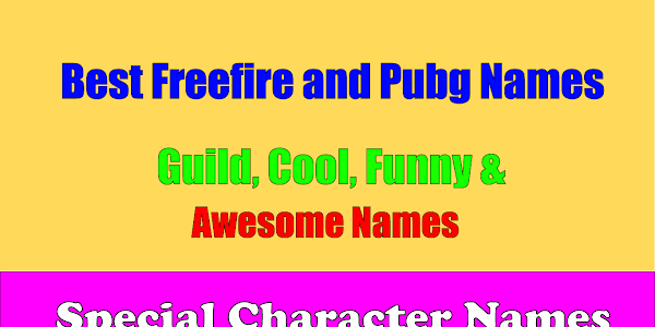 1000 Free Fire Names, Symbols and Character For you