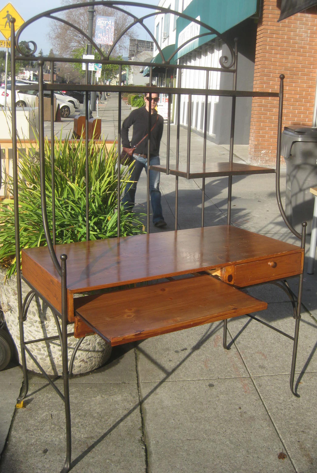 UHURU FURNITURE & COLLECTIBLES SOLD Desk + Metal Hutch 110