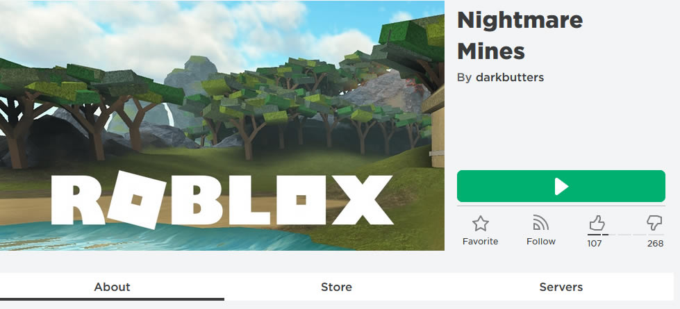 Nightmare mines - best scary games on Roblox