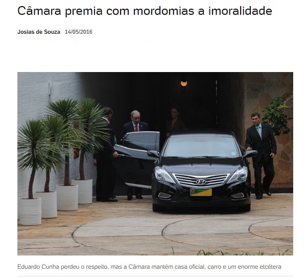 Câmara premia com mordomias a imoralidade