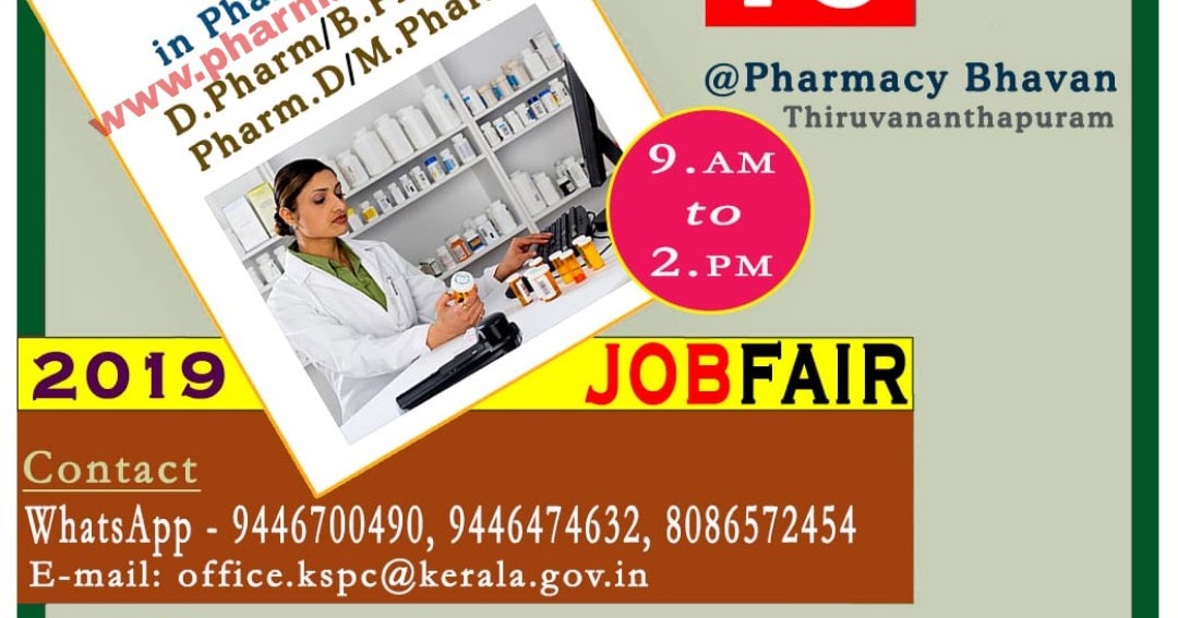 Kerala State Pharmacy council | Mega job fair for Pharmacy graduates ...