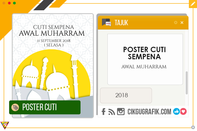  Poster  Cuti Sekolah Awal Muharram  2021 KOLEKSI GRAFIK 