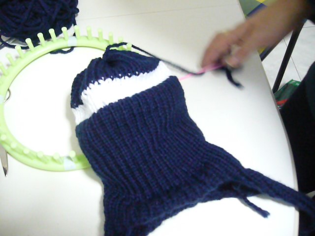 Como hacer gorros de lana, con telar circular