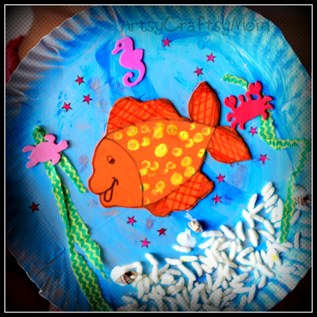 Paper Plate Aquarium Fish Diorama Artsy Craftsy Mom