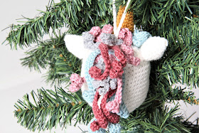 Crochet, eenhoorn, Gratis haakpatronen, gratis patroon, haken, kerst, kerstbal, Studio Mojo, unicorn, XX Kerst XX, 