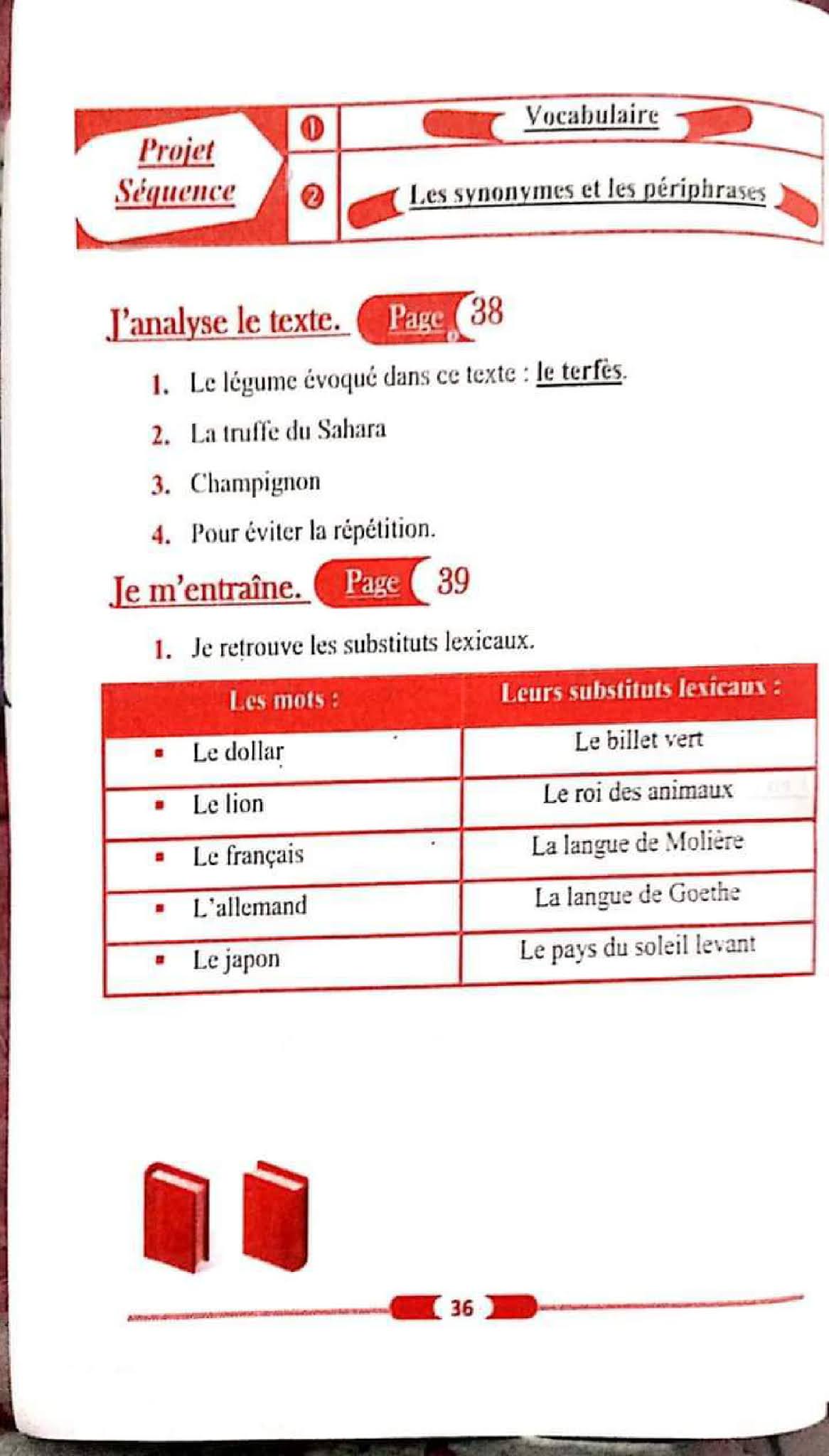 حل تمارين صفحة 39 الفرنسية للسنة الأولى متوسط الجيل الثاني