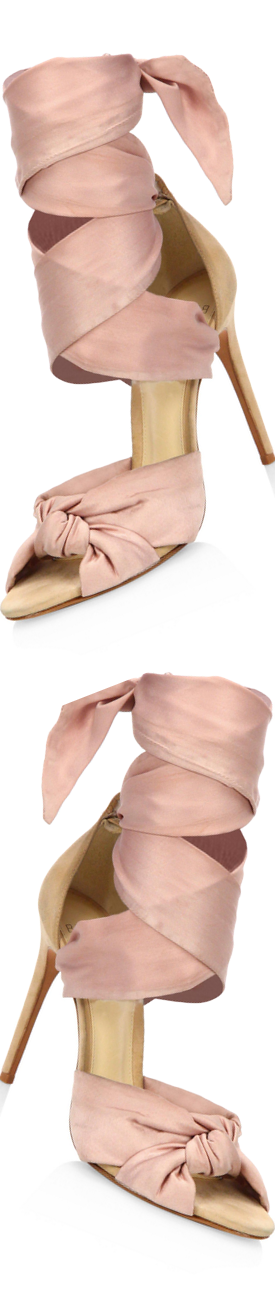 Alexandre Birman Katherine Silk Ankle-Wrap Sandals