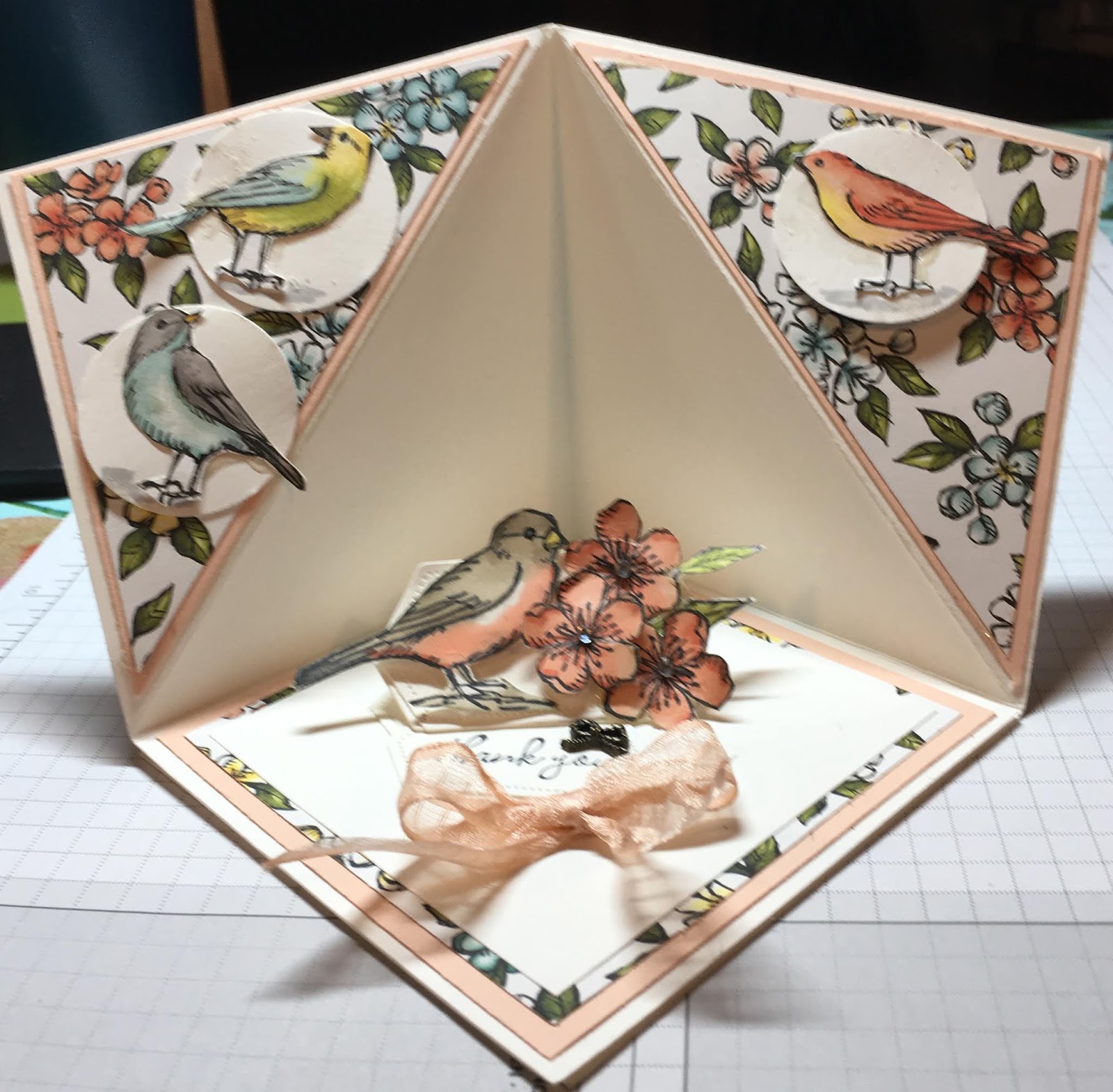 Crafty Maria's Stamping World Free As a Bird Corner Pop Up Card