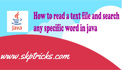 How to read a text file and search any specific word in java