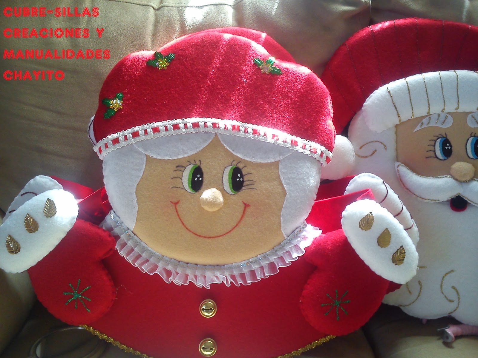 Creaciones y Manualidades "Chayito": CUBRE-SILLAS NAVIDEÑOS