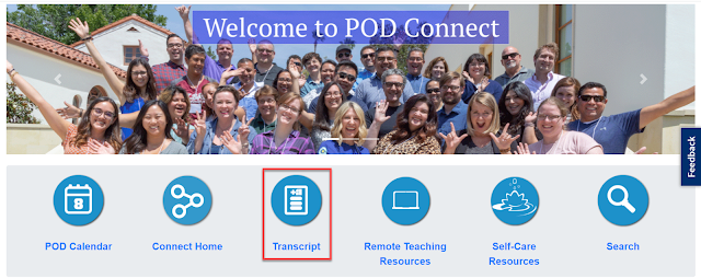 POD Connect Transcript button