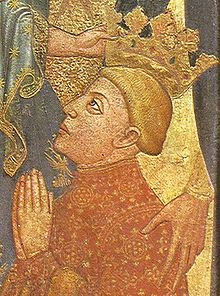 Coronación de Fernando I de Aragón (detalle del retablo del arzobispo de Toledo Sancho de Rojas, procedente de San Benito el Real Valladolid, ca 1410-1415) Coronación de Fernando I de Aragón (detalle del retablo del arzobispo de Toledo Sancho de Rojas, procedente de San Benito el Real Valladolid, ca 1410-1415)