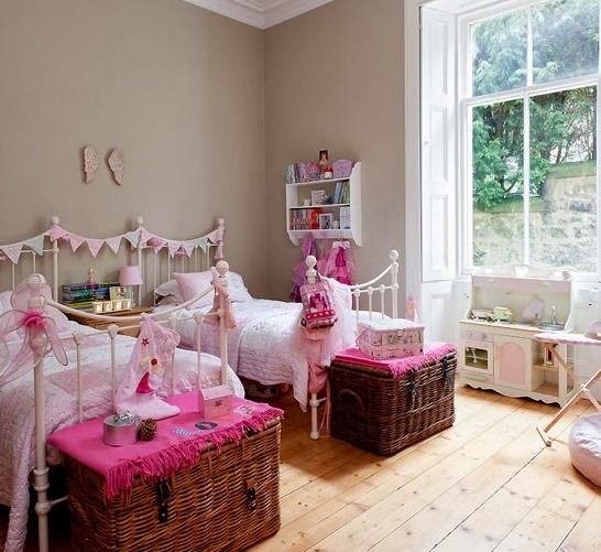 Dormitorio color rosa para dos niñas - Dormitorios colores y estilos