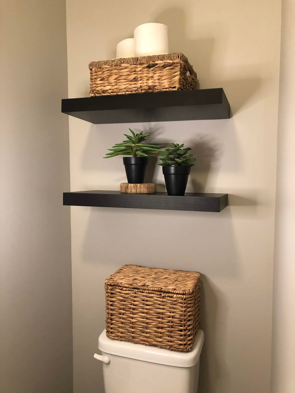 Honey I'm Home Floating Shelves Storage Solution