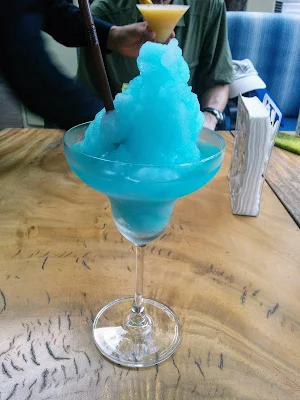Blue frozen cocktail in Siem Reap Cambodia