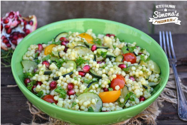 Salata de cus cus cu rodie si legume