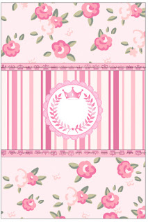 Corona Rosada en Shabby Chic: Etiquetas para Candy Bar para Imprimir Gratis.